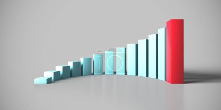 Photo for Bar chart representing progress and success. Statistics data analysis business. 3d rendering - Royalty Free Image