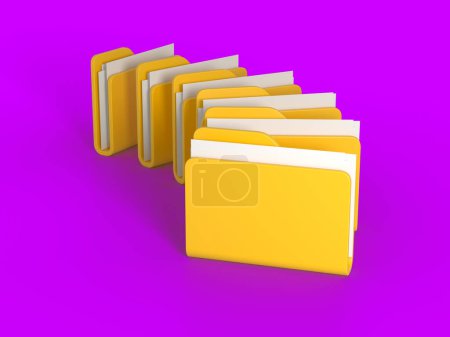 Photo for Computer folders. Data concept. Files Priorities. 3d rendering - Royalty Free Image