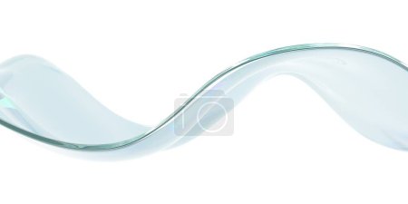 Photo for Abstract transparent glass material wavy background. 3d rendering - Royalty Free Image
