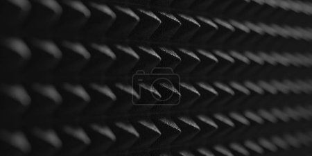 Photo for Black acoustic soundproof foam texture. Recording studio wall. 3d rendering - Royalty Free Image
