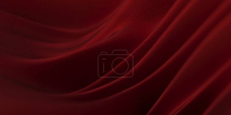 Foto de Tejido de satén o seda rojo. Paño que fluye. renderizado 3d - Imagen libre de derechos