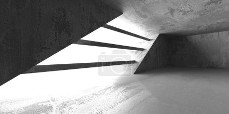 Foto de Sala de hormigón de diseño interior abstracto. Fondo arquitectónico. renderizado 3d - Imagen libre de derechos