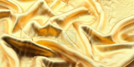 Téléchargez les photos : Texture satinée pliée en soie dorée. Fond en tissu abstrait. Rendu 3d - en image libre de droit