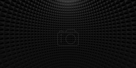 Foto de Textura de espuma acústica negra insonorizada. Pared del estudio de grabación. renderizado 3d - Imagen libre de derechos