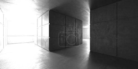 Foto de Abstracto interior moderno vacío. Paredes de hormigón. Fondo arquitectónico. renderizado 3d - Imagen libre de derechos