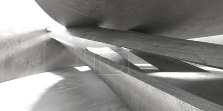 Foto de Fondo interior de arquitectura abstracta. Sala de hormigón moderno. renderizado 3d - Imagen libre de derechos
