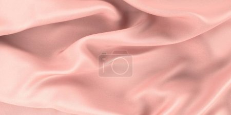 Photo for Pink satin background. Beautiful elegant wavy light silk luxury cloth fabric texture. 3d rendering - Royalty Free Image