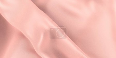 Téléchargez les photos : Fond satiné rose. Belle texture élégante ondulée en tissu de luxe en soie légère. Rendu 3d - en image libre de droit