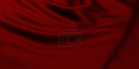 Téléchargez les photos : Fond en satin rouge ou tissu de soie. Matériel de velours. Rendu 3d - en image libre de droit