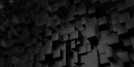 Photo for Black cube abstract texture background. 3d rendering - Royalty Free Image