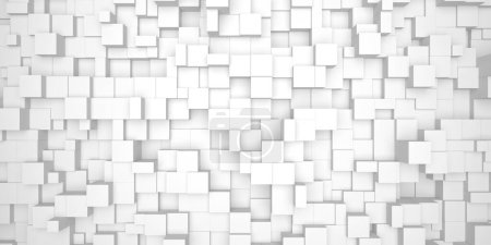 Téléchargez les photos : Fond blanc abstrait géométrique. Style carrelé. Rendu 3d - en image libre de droit
