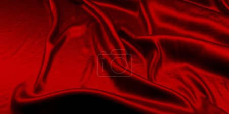 Foto de Fondo de tela de satén o seda rojo. Material de terciopelo. renderizado 3d - Imagen libre de derechos