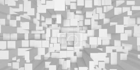 Foto de Fondo blanco abstracto geométrico. Estilo de baldosas. renderizado 3d - Imagen libre de derechos