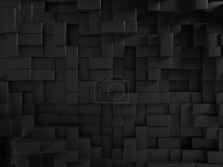 Téléchargez les photos : Cube noir fond texture abstraite. Rendu 3d - en image libre de droit