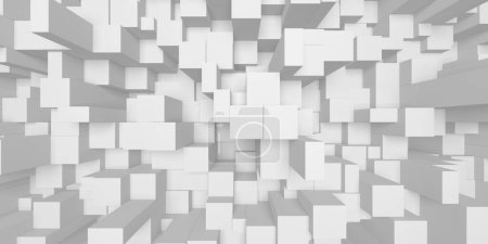 Photo for Geometric abstract white background. Tiled style. 3d rendering - Royalty Free Image