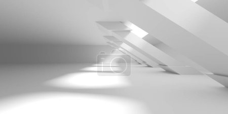 Foto de Habitación vacía. Interior futurista abstracto. Ilustración de renderizado 3d - Imagen libre de derechos