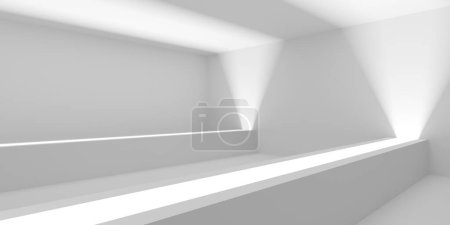 Téléchargez les photos : Chambre vide. Abstrait Intérieur futuriste. Illustration de rendu 3d - en image libre de droit