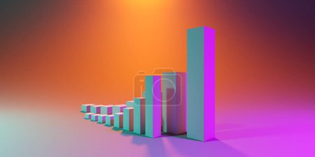 Photo for Finance graph symbolizing the growth and success of a modern business. 3d rendering - Royalty Free Image