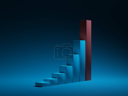 Foto de Gráfico de finanzas que simboliza el crecimiento y el éxito de un negocio moderno. renderizado 3d - Imagen libre de derechos