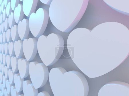 Foto de Amor y día de San Valentín. Corazones formas diseño selebración fondo. renderizado 3d - Imagen libre de derechos