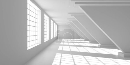 Foto de Habitación vacía. Interior futurista abstracto. Ilustración de renderizado 3d - Imagen libre de derechos