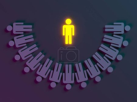 Photo for Stand out from the crowd. Unique person. Different winner. 3d rendering - Royalty Free Image