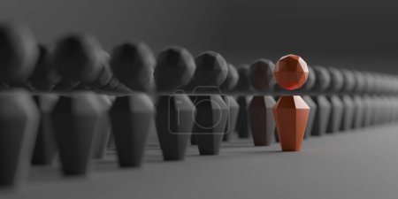 Photo for Stand out from the crowd. Unique person. Different winner. 3d rendering - Royalty Free Image