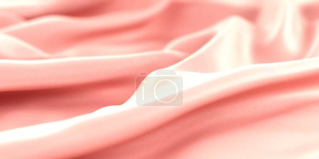 Foto de Fondo satinado rosa. Hermosa textura de tela de tela de lujo de seda ligera ondulada elegante. renderizado 3d - Imagen libre de derechos