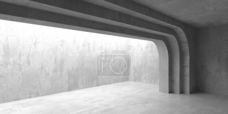 Foto de Sala de hormigón de diseño interior abstracto. Fondo arquitectónico. renderizado 3d - Imagen libre de derechos