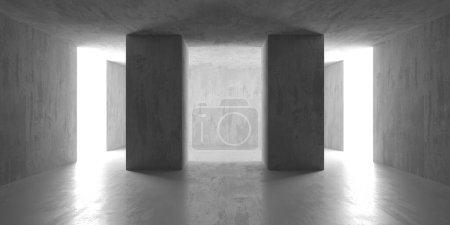 Foto de Fondo interior de arquitectura abstracta. Sala de hormigón moderno. renderizado 3d - Imagen libre de derechos