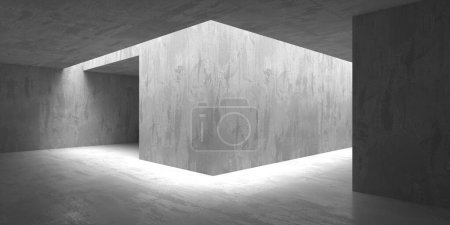 Téléchargez les photos : Architecture abstraite fond intérieur. Salle de béton moderne. Rendu 3d - en image libre de droit