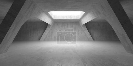 Téléchargez les photos : Design intérieur abstrait salle en béton. Arrière-plan architectural. Rendu 3d - en image libre de droit