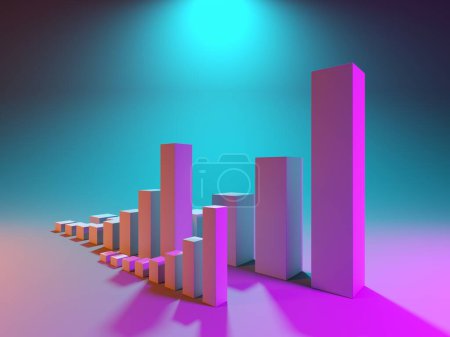 Photo for Finance graph symbolizing the growth and success of a modern business. 3d rendering - Royalty Free Image