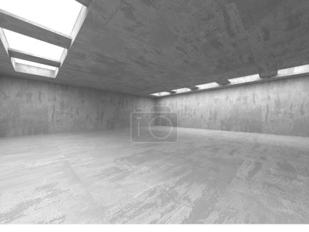 Photo for Abstract interior design concrete room. Architectural background. 3d rendering - Royalty Free Image