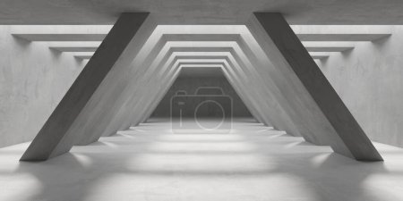 Foto de Abstracto interior de hormigón vacío. Plantilla minimalista de diseño de habitación oscura. renderizado 3d - Imagen libre de derechos