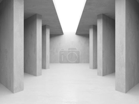 Photo for Grungy room with concrete walls. Old stone interior. 3d rendering - Royalty Free Image