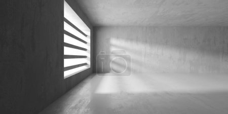 Photo for Concrete room with abstract interior. Open space. Industrial background template. 3d rendering - Royalty Free Image