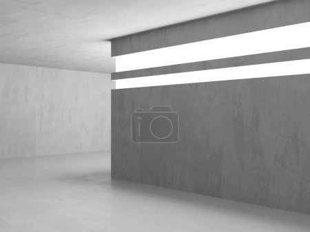 Photo for Abstract empty concrete interior. Minimalistic dark room design template. 3d rendering - Royalty Free Image