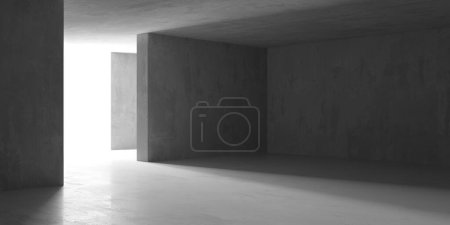 Foto de Habitación Grungy con paredes de hormigón. Interior de piedra vieja. renderizado 3d - Imagen libre de derechos