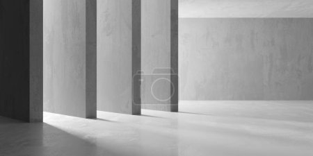 Photo for Grungy room with concrete walls. Old stone interior. 3d rendering - Royalty Free Image