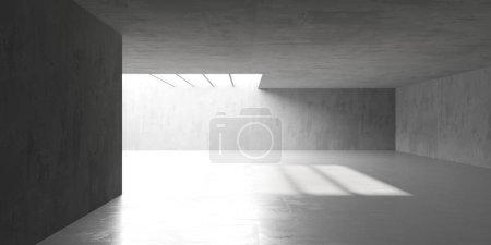 Photo for Concrete room with abstract interior. Open space. Industrial background template. 3d rendering - Royalty Free Image