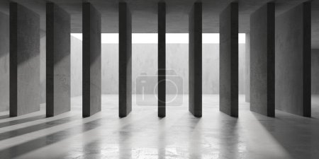 Foto de Habitación Grungy con paredes de hormigón. Interior de piedra vieja. renderizado 3d - Imagen libre de derechos
