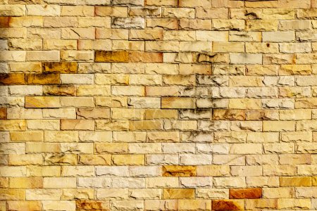 Photo for Yellow brick wall background.  Old red brick texture. Vintage design - Royalty Free Image