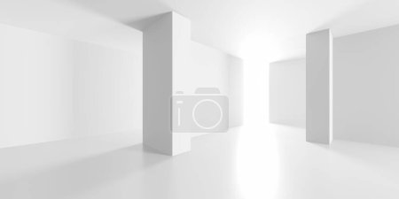 Foto de Fondo Interior de Arquitectura Moderna Abstracta Blanca. Ilustración de renderizado 3d - Imagen libre de derechos