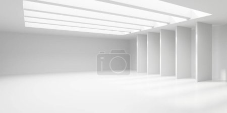 Téléchargez les photos : White Abstract Architecture moderne Arrière-plan intérieur. Illustration de rendu 3d - en image libre de droit