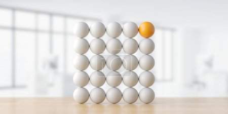 Foto de Single different sphere. Leadership concept. Best choice. 3d rendering - Imagen libre de derechos