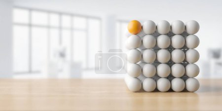 Photo for Single different sphere. Leadership concept. Best choice. 3d rendering - Royalty Free Image