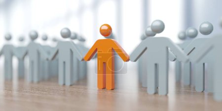 Photo for Unique person standing out from the crowd. Exceptionality, uniqueness and being different concept 3d rendering - Royalty Free Image
