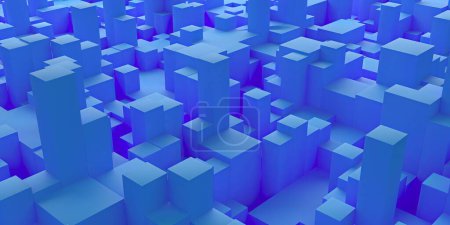 Foto de Fondo de diseño de cubos azules abstractos. renderizado 3d - Imagen libre de derechos