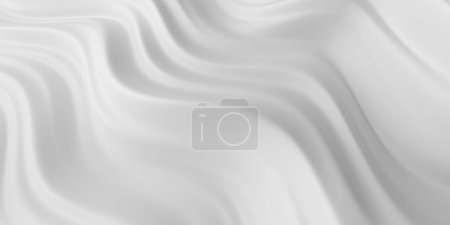 Téléchargez les photos : Abstract white pattern waves texture. Abstract liquid minimalist design. 3d rendering - en image libre de droit